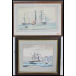 P. Whittock -  20th century a framed and glazed water colour painting liner ship at anchor Lock