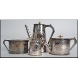 A good late 19th  / early 20th century Elkington & Co silver plated 4 piece tea / coffee service set