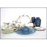 A collection of ceramics to include a hand painted Longton Art Deco part tea service together with a