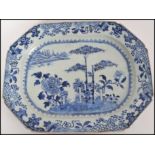 A believed 18th century Qianlong Dynasty Oriental European export ceramic blue and white large