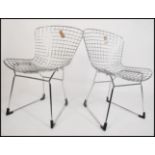 A pair of believed  mid century Harry Bertoia wire