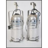 A stunning pair of 20th century polished steel Par