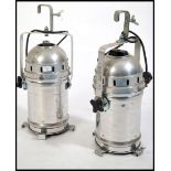 A stunning pair of 20th century polished steel Par