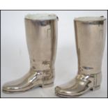 A pair of 20th century silver plated boot measures