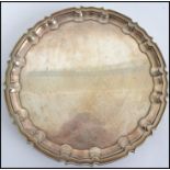 Hunting Interest. A silver plated salver with nota