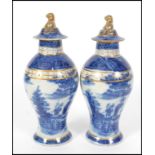 A pair of believed early 19th century Pearlware bl