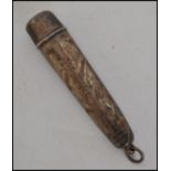 A 19th century silver hallmarked cheroot holder be