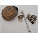 A collection of silver jewellery items and costume