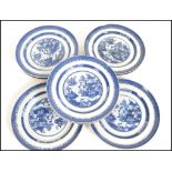 A rare set of 10 18th century Chinese blue and whi