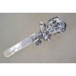 A Victorian hallmarked silver babies rattle in the