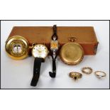 A collection of vintage pocket watches and jewellery to include a Russel and Son, London watch co, a