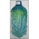 A stunning tall opalescent studio art glass bark effect vase possibly by M'Dina or Manart.