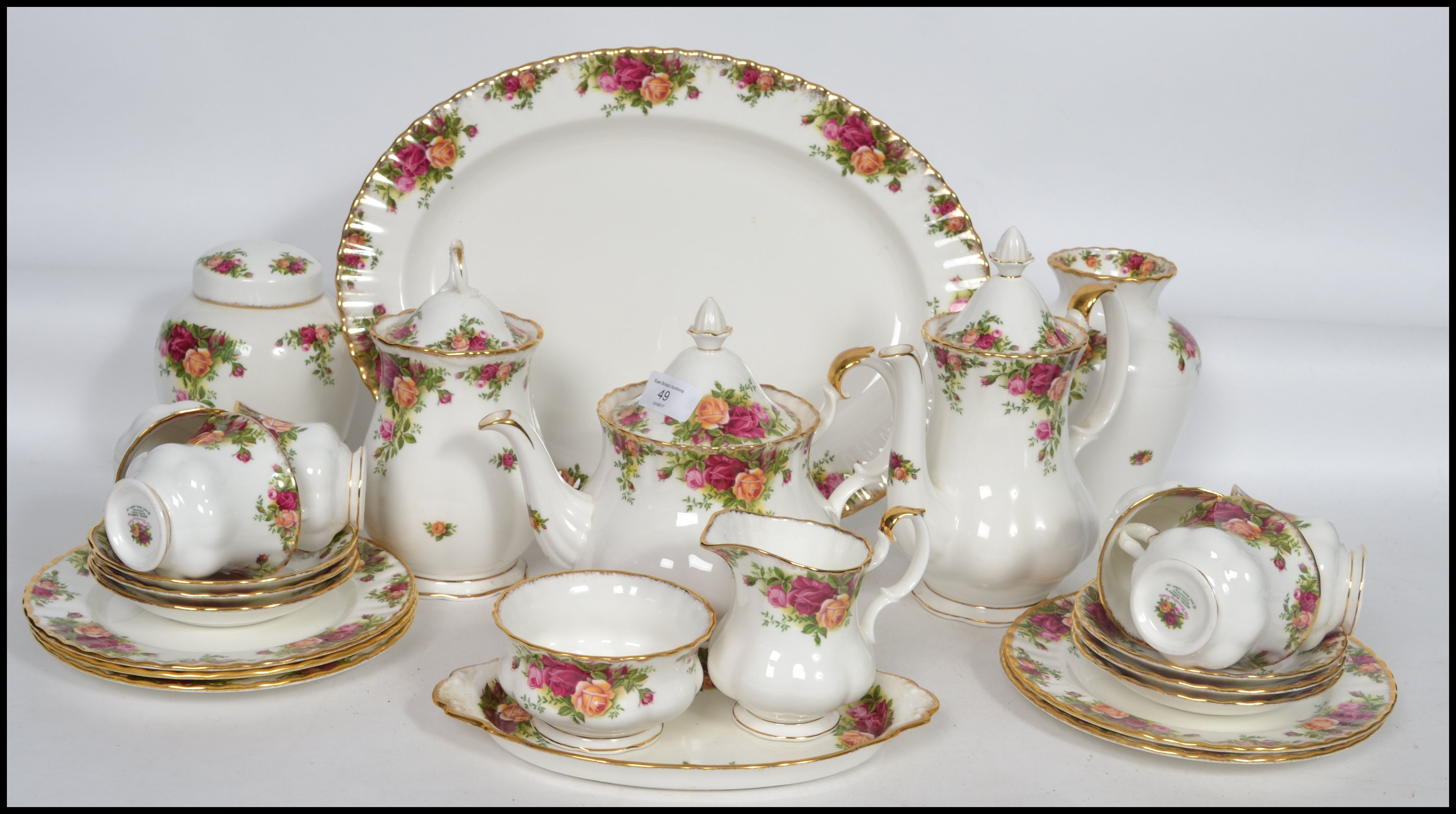 A vintage 20th century Royal Albert Old Country Roses part tea and dinner service consisting of - Image 2 of 12