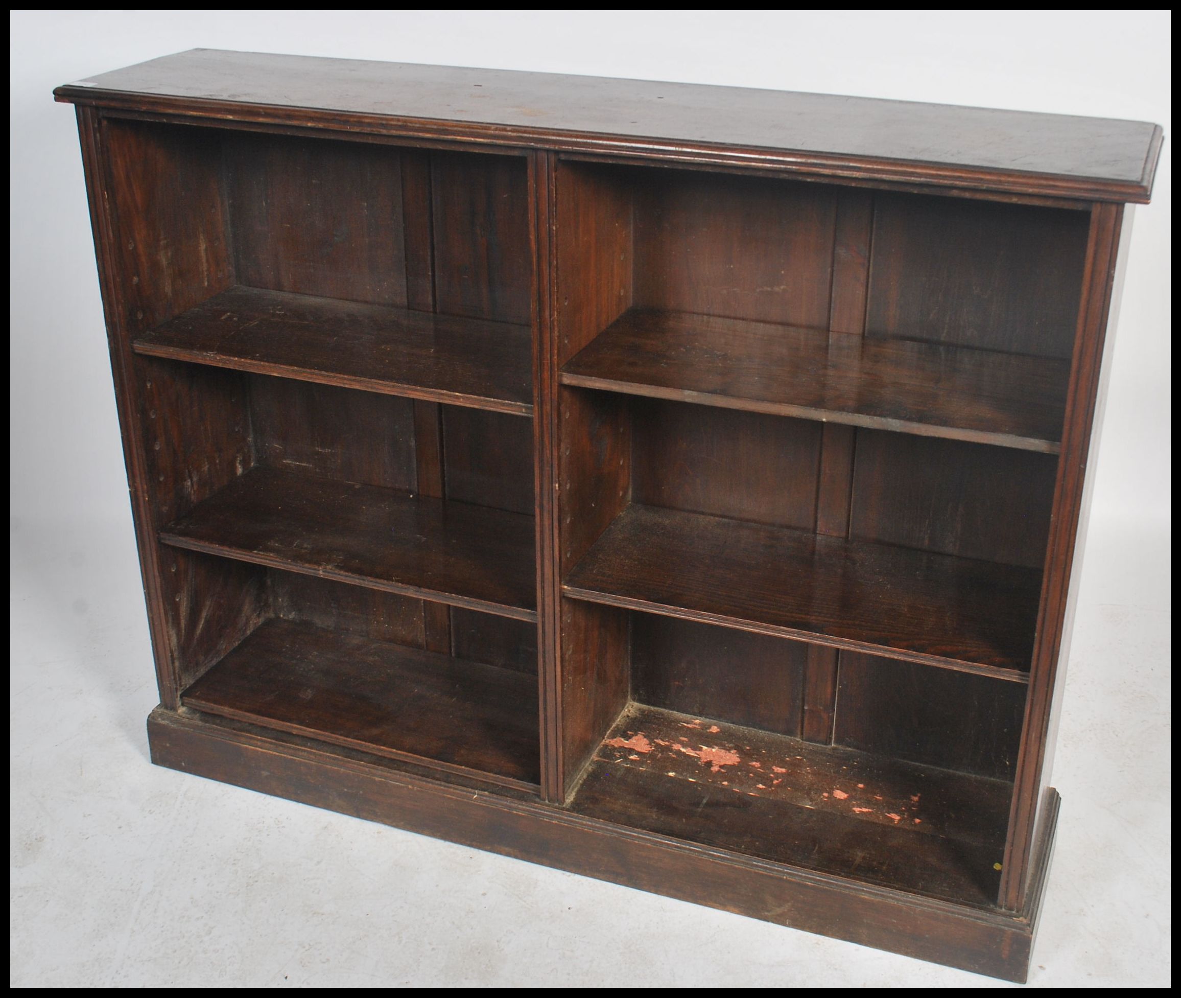 An Edwardian mahogany double open window library lawyers bookcase cabinet having a plinth base - Image 2 of 4