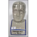 After L N Fowler: A ceramic phrenology head marked