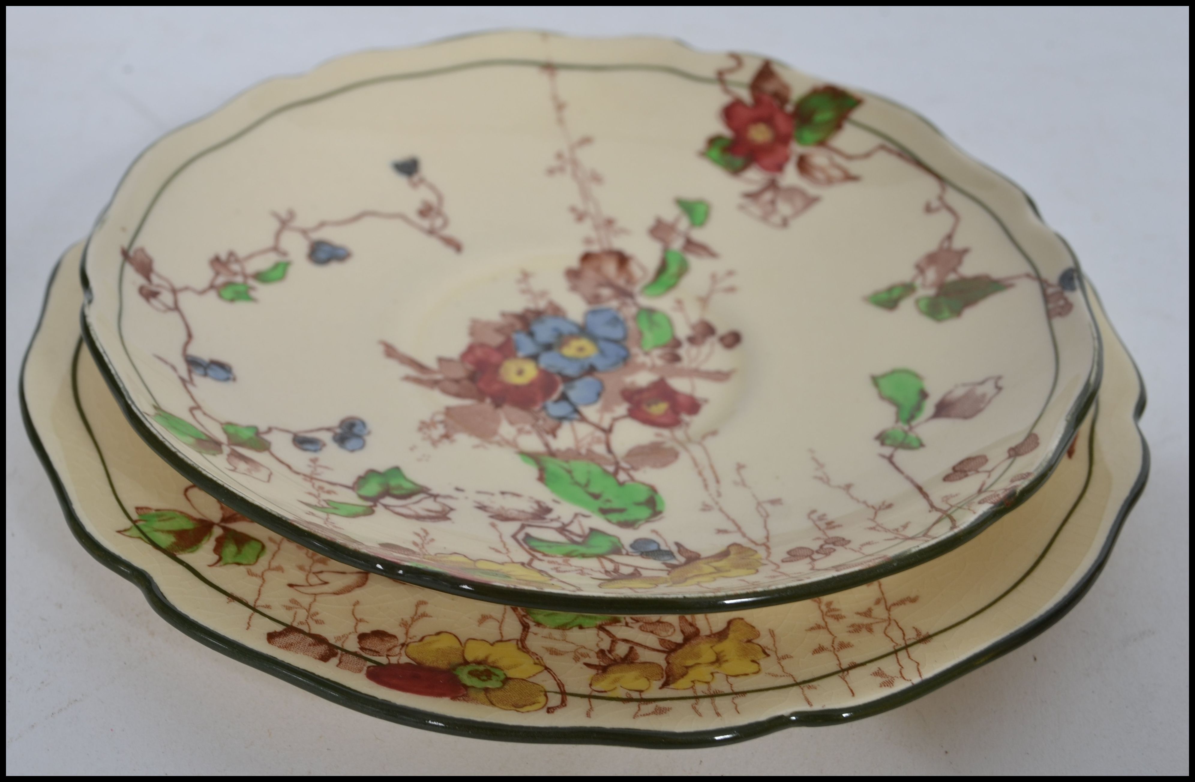 A set of 3 Royal Doulton trios, in the Kew pattern depicting colourful hand painted autumn vine - Image 5 of 7