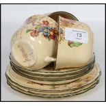 A set of 3 Royal Doulton trios, in the Kew pattern depicting colourful hand painted autumn vine