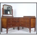 An Edwardian mahogany dressing table chest of drawers together with a matching chest of drawers.