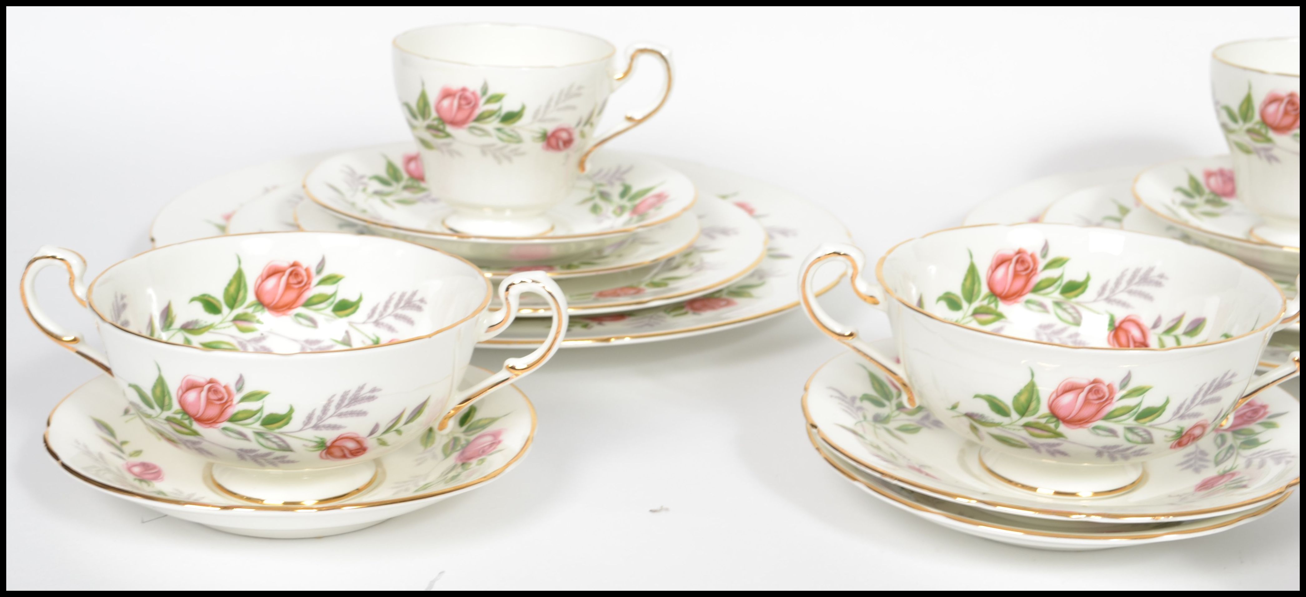 A vintage 20th century chintzy pattern part tea, soup and dinner service by Paragon in the fragrance - Image 2 of 9