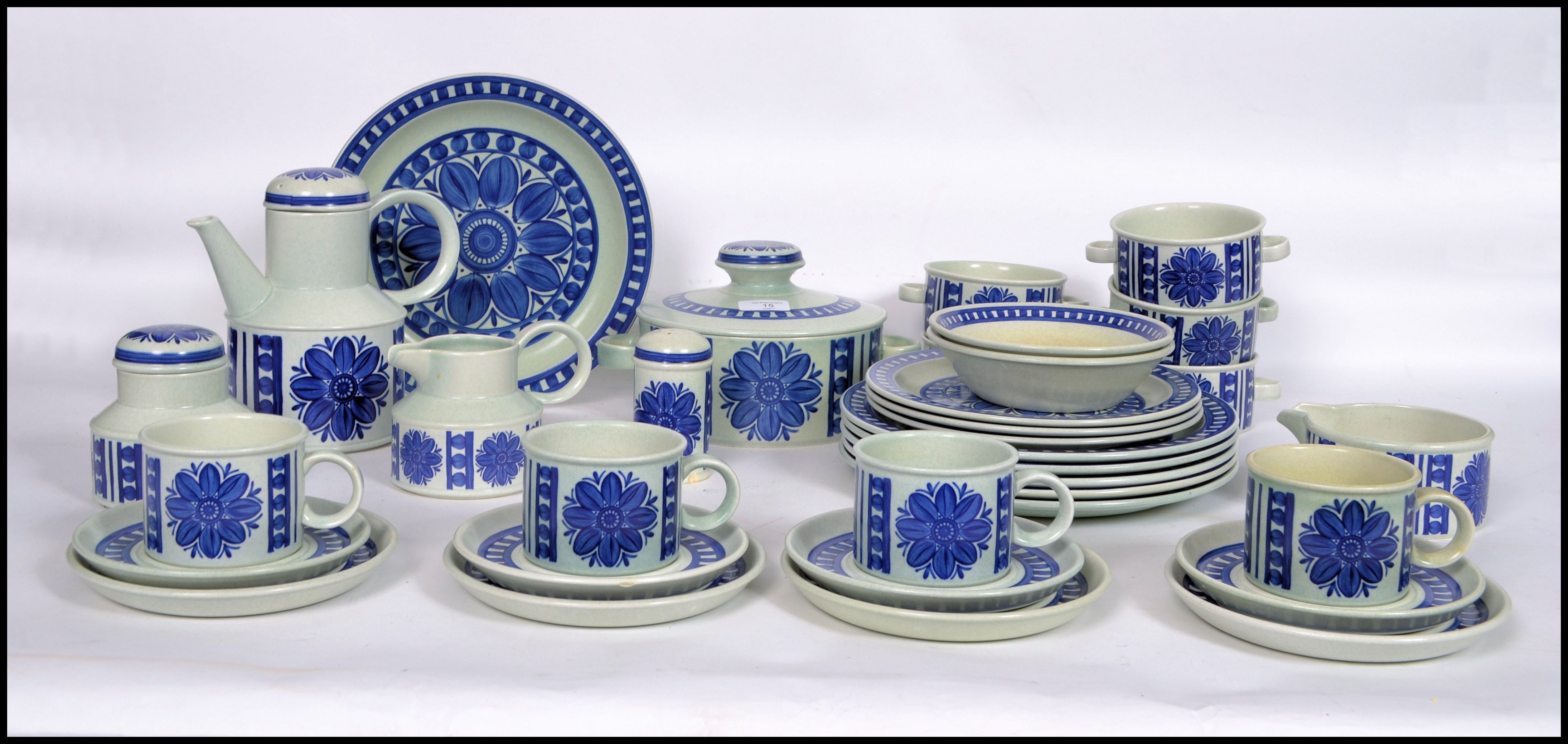 A retro 20th century part dinner and tea service by Midwinter in the Stonehenge pattern finished