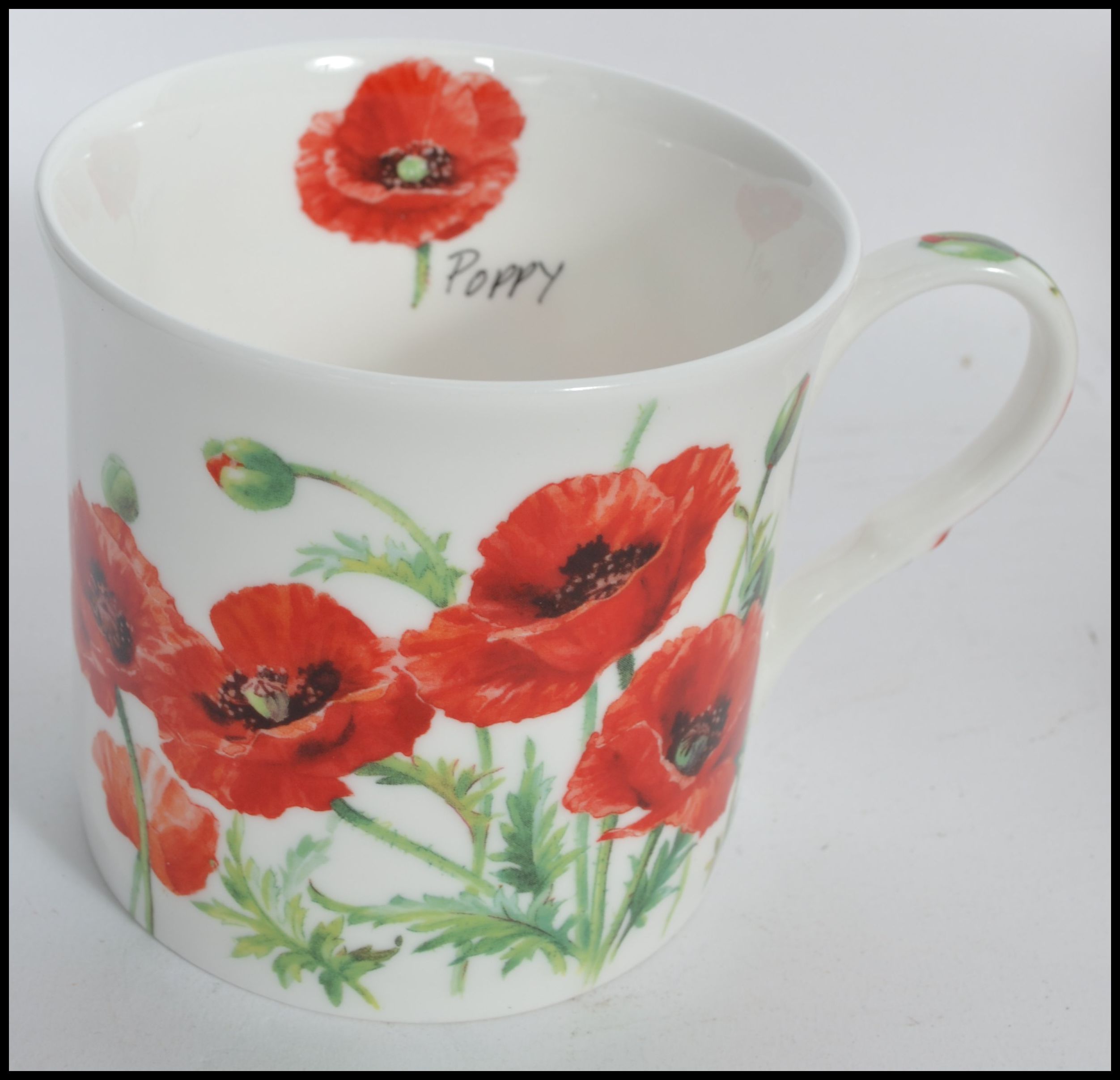 A good group of ceramic twelve coffee cups and 10 tea cups all with poppy flower design. Makers - Image 7 of 9