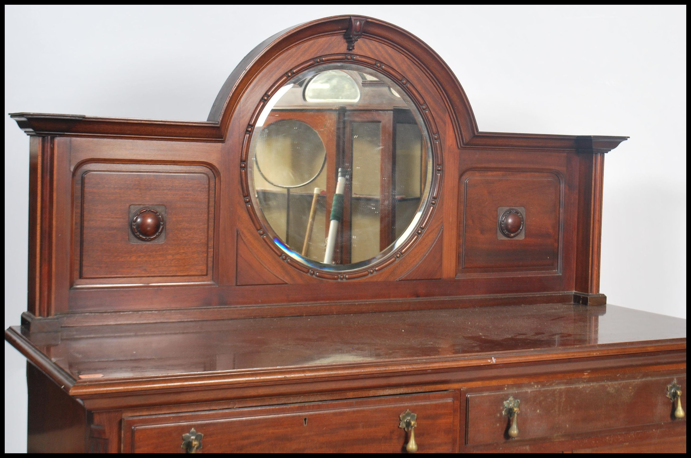 An Edwardian large mahogany mirror back sideboard - Image 2 of 7