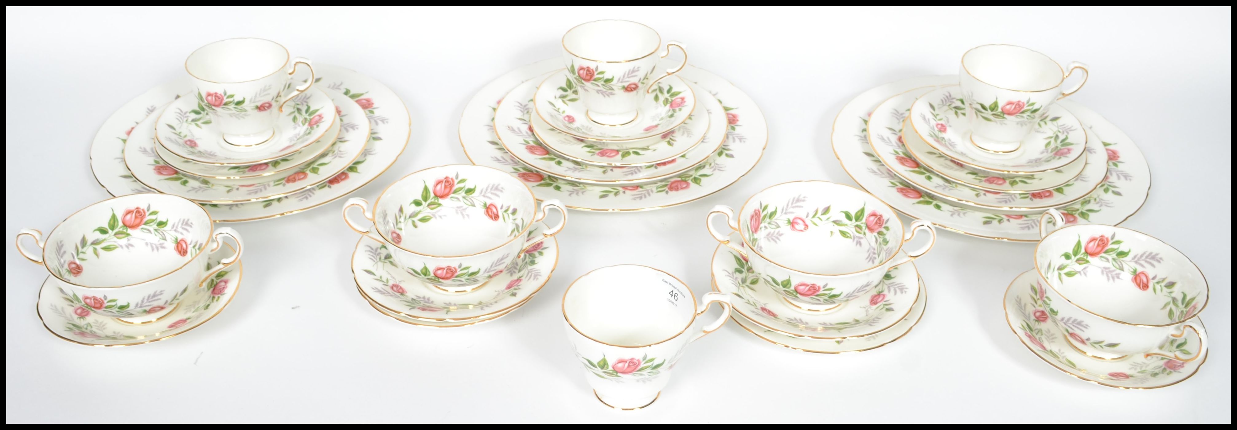 A vintage 20th century chintzy pattern part tea, soup and dinner service by Paragon in the fragrance - Image 5 of 9