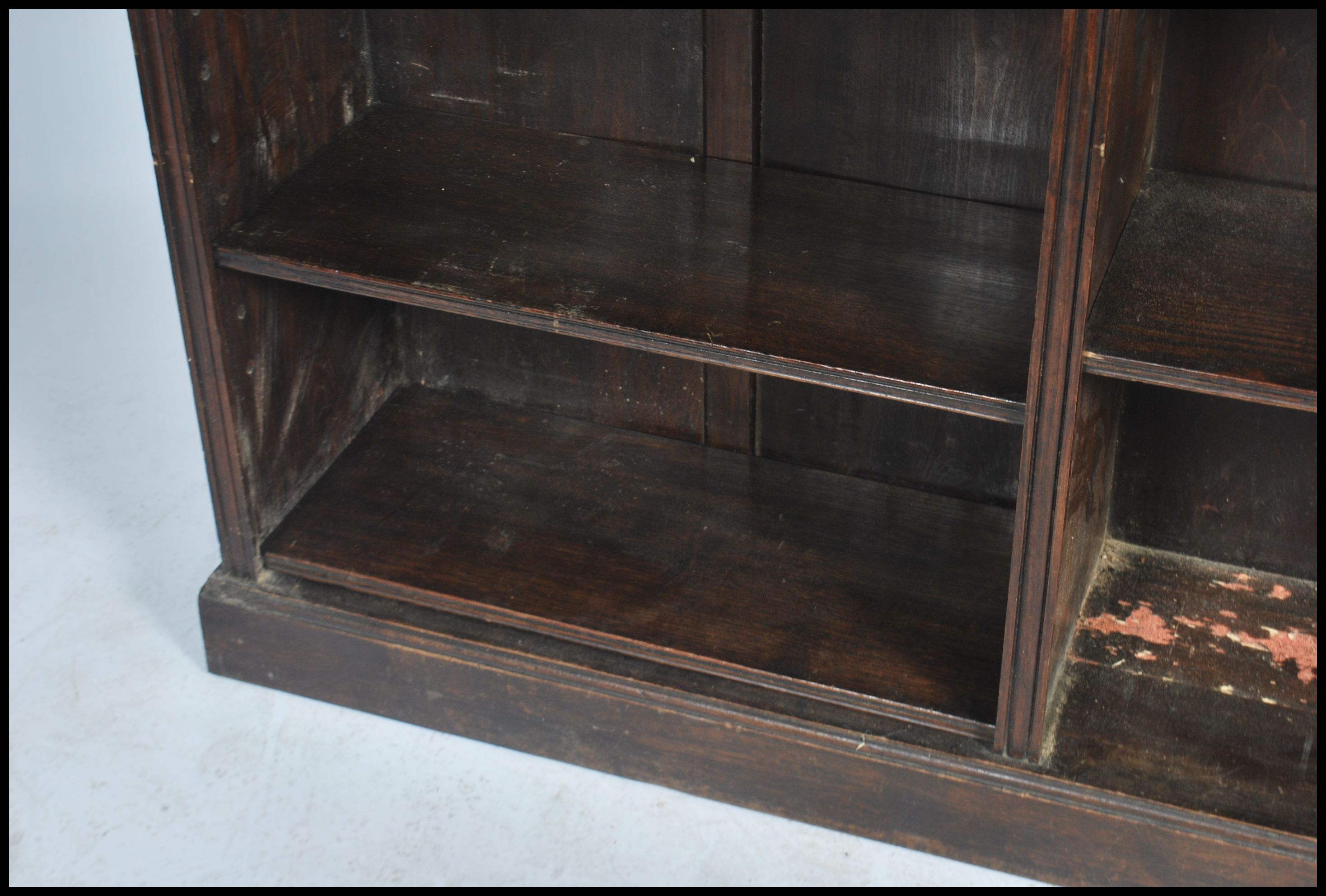 An Edwardian mahogany double open window library lawyers bookcase cabinet having a plinth base - Image 4 of 4