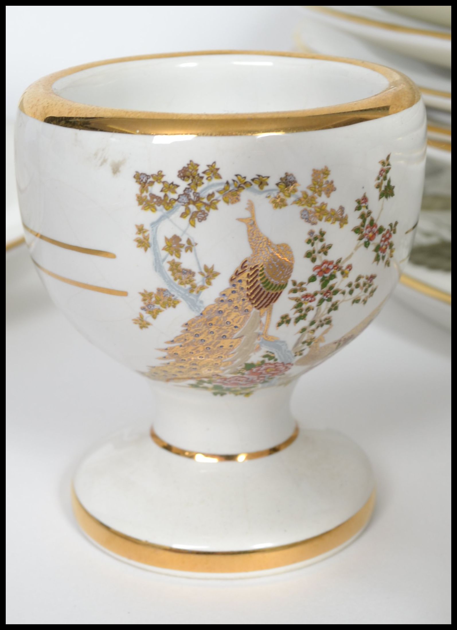 A part bone china gilt decorated on white ground dinner service by Royal Worcester consisting of - Image 5 of 9