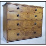 A Georgian 19th century stencil painted chest of drawers of softwood construction dating to circa