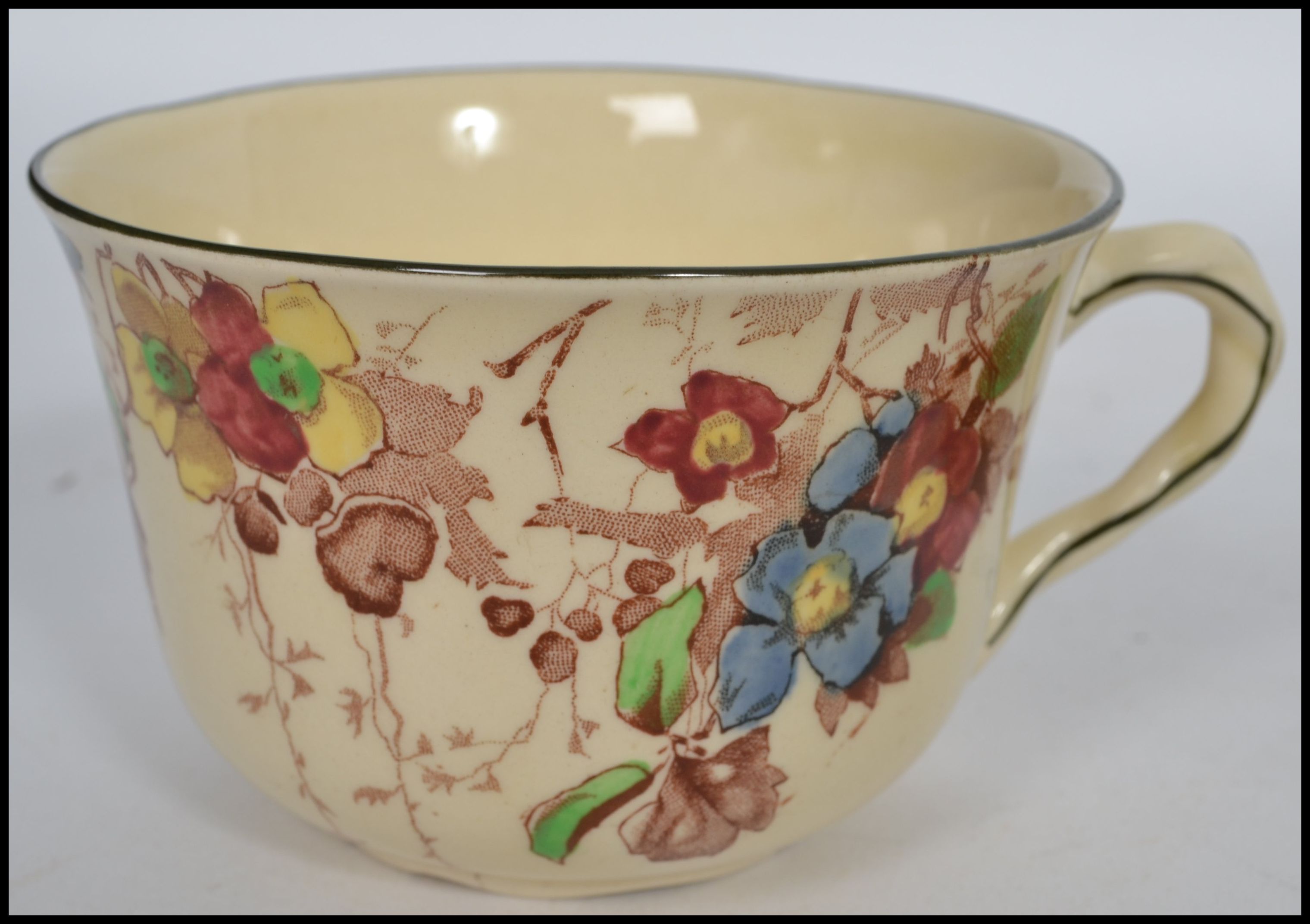 A set of 3 Royal Doulton trios, in the Kew pattern depicting colourful hand painted autumn vine - Image 6 of 7