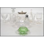 A collection of vintage glass wares to include decanters, Ice bucket etc please see images.