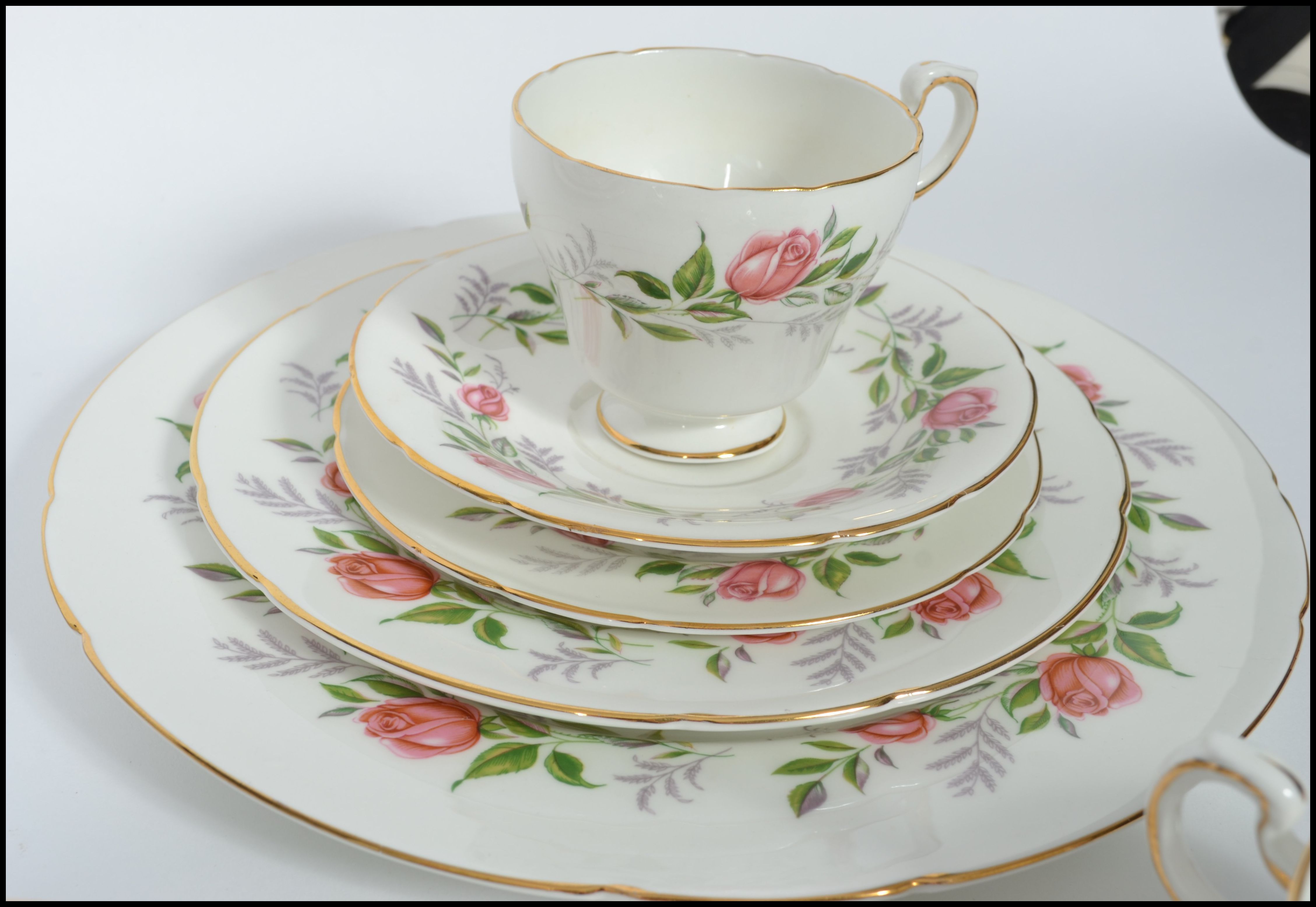 A vintage 20th century chintzy pattern part tea, soup and dinner service by Paragon in the fragrance - Image 7 of 9