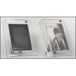 A pair of Waterford Crystal cut glass picture frames having an Art Deco inspired design with