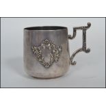 A French Silver Christening cup believed by Alphonse Debain, with French 950 mercury head mark,