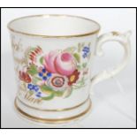 A mid 19th century Victorian Staffordshire ceramic anti slavery mug being hand painted with