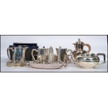 A good collection of vintage 20th century silver plate, to include teapots, coffee pot, salvers