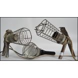 A group of three retro / vintage 20th century caged industrial inspection lamps - trouble lamps
