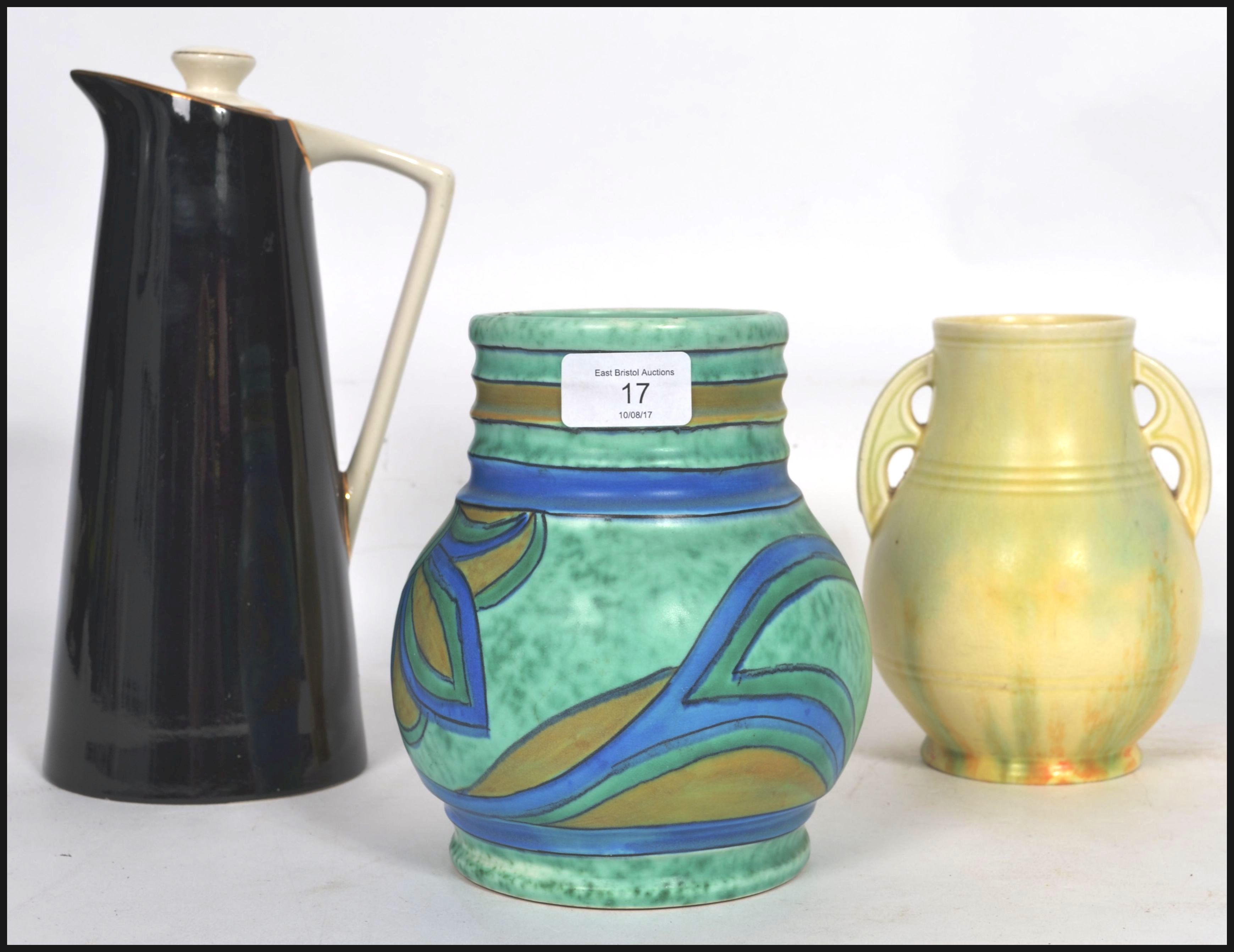 A mixed group of retro ceramics to include a black