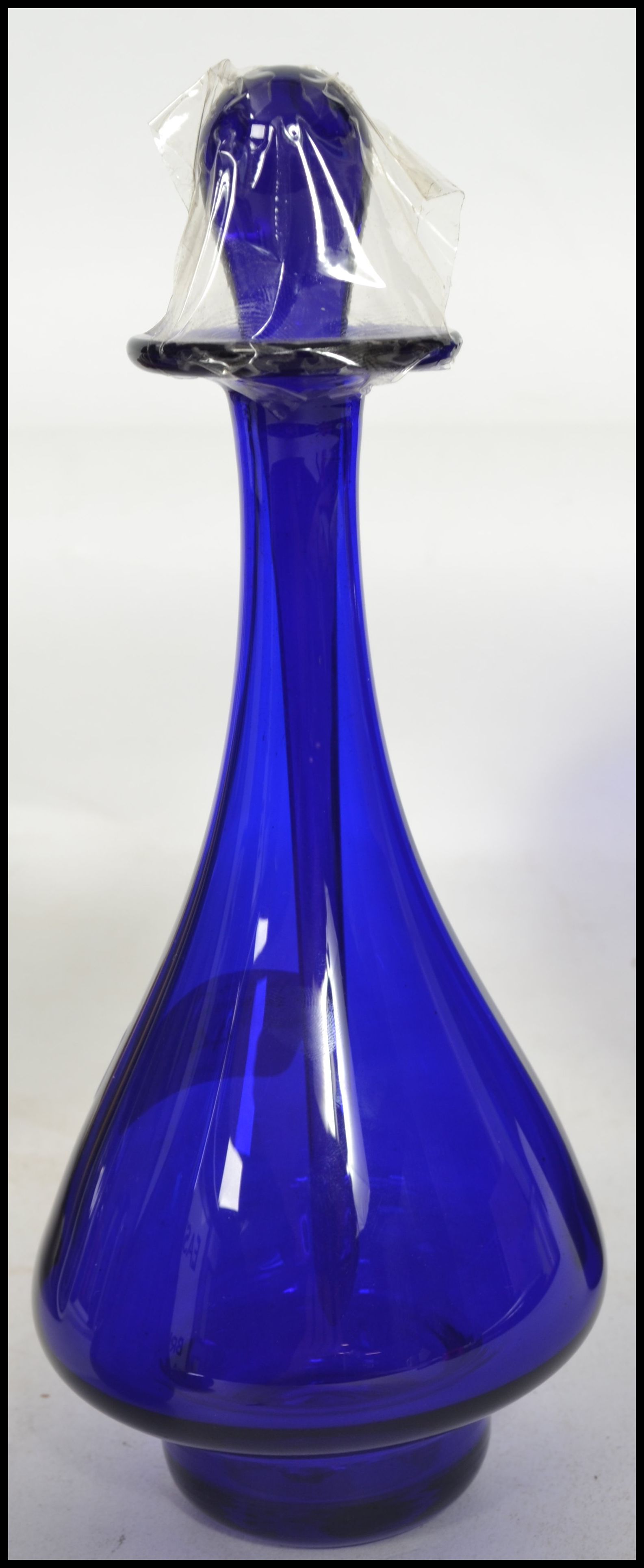 A group of 20th studio art Bristol Blue glass wares to include paperweight, vases, ashtray along - Image 5 of 6