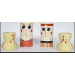 A pair of mid 20th century 1960s pop art design salt and pepper condiment shakers by Carlton ware