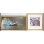 A framed picture print of a Super Marine Spitfire