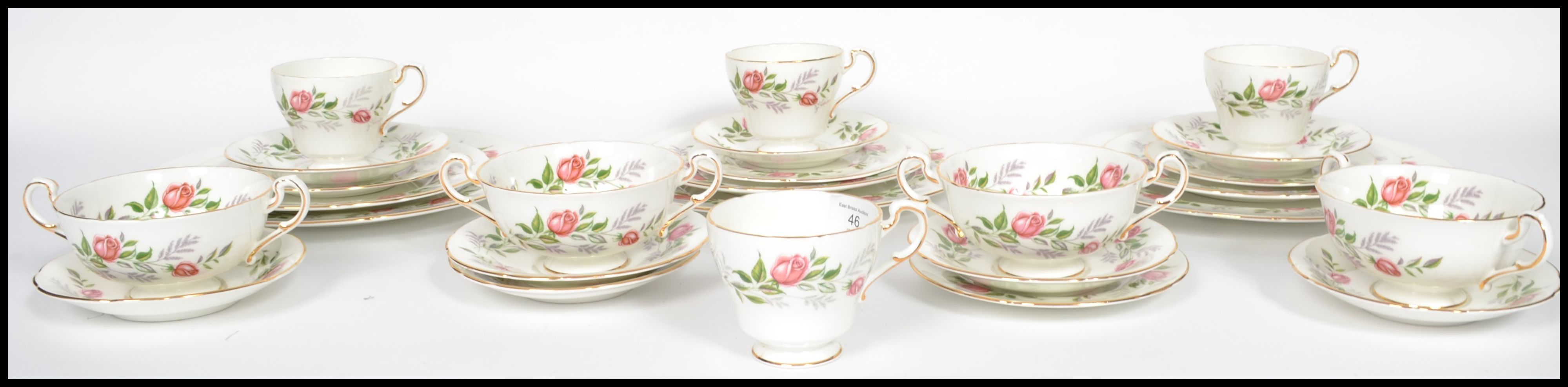 A vintage 20th century chintzy pattern part tea, soup and dinner service by Paragon in the fragrance