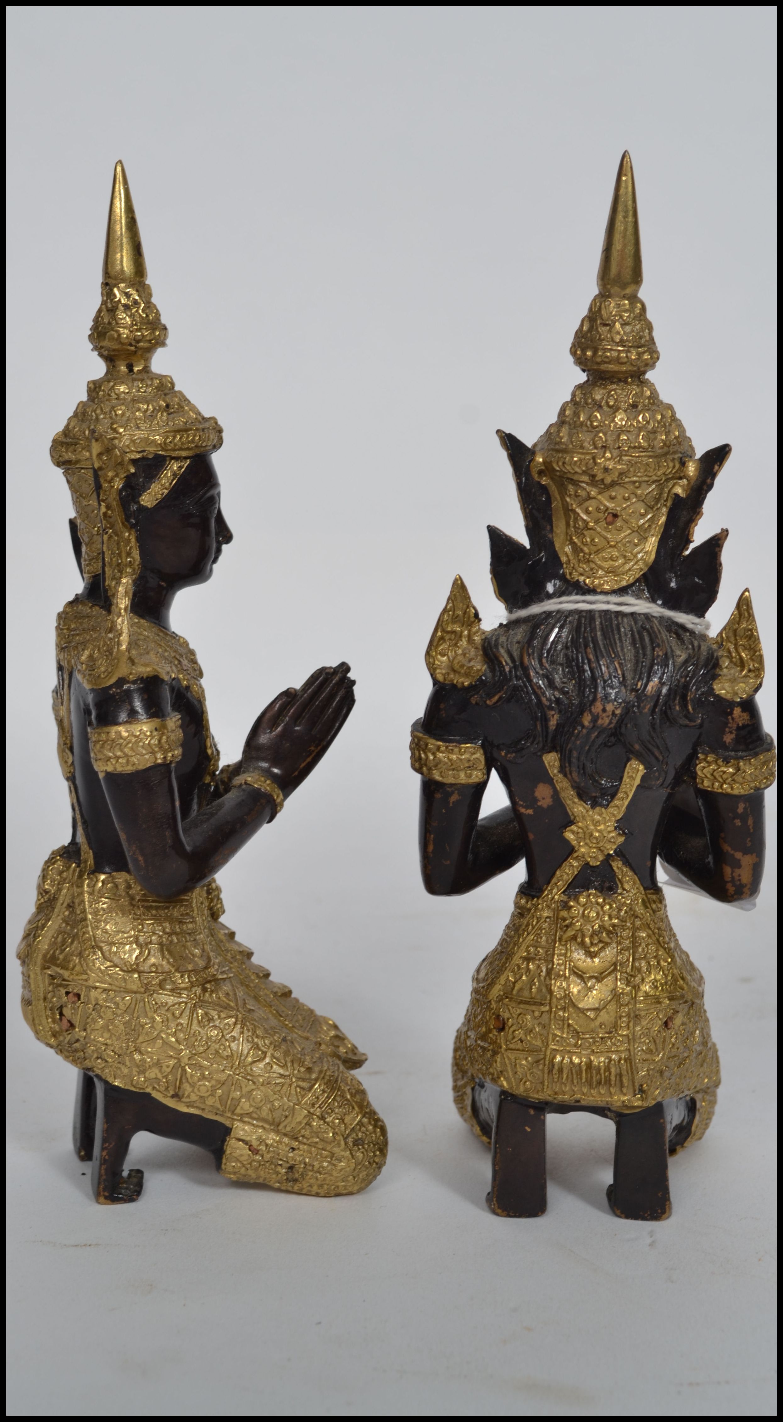 A pair of cold painted and gilded brass / bronze h - Image 2 of 5