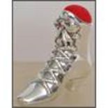 A silver Victorian style ladies boot pin cushion b