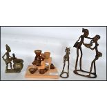 A group of three African brass sculptures to inclu