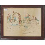 A 19th century Victorian framed and glazed embroid