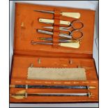 A 19th ladies manicure sets, encased within Morocc