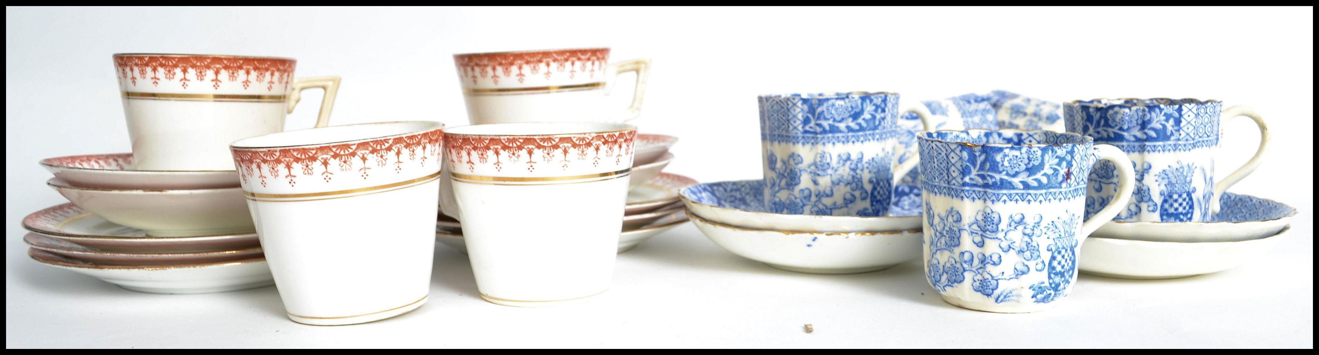 A collection of 19th century Bone China tea cups a