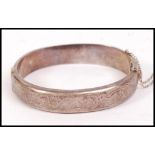 A silver hallmarked clasp bracelet bangle, Birming